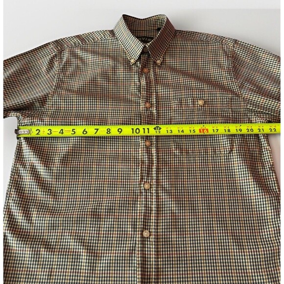 Orvis Multicolored Brown Check Button Down Shirt Men's Size Medium Casual Work - Picture 7 of 11